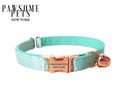SMALL SIZE DOG & CAT COLLAR - SILVER MINT GREEN